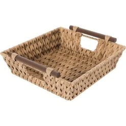 American Atelier Water Hyacinth Wicker Basket With Handles Square Woven Wicker Storage Baskets, Built-in Carry Handles Laundry Storage Or Pantry Bin -Storage Basket Shop GUEST 4682fbd5 6161 46b7 a5d9 d698917e62ab