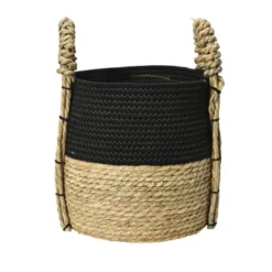 Household Essentials Terra Braid Grass Basket Black/Natural 11 Household Essentials Terra Braid Grass Basket Black/Natural -Storage Basket Shop GUEST 4884a09e 8976 4507 945a b6b20f3cb054