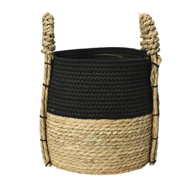 Household Essentials Terra Braid Grass Basket Black/Natural 7 Household Essentials Terra Braid Grass Basket Black/Natural - Image 5