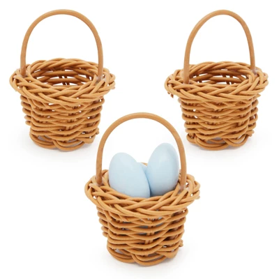 Juvale 24 Pack Rattan Tiny Baskets With Handles For Birthday Easter Decor Party Favors Or Baby Shower, 2.7 In 6 Juvale 24 Pack Rattan Tiny Baskets With Handles For Birthday Easter Decor Party Favors Or Baby Shower, 2.7 In - Image 4