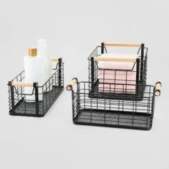 Wire Natural Wood Handles Milk Crate - Brightroom™ -Storage Basket Shop GUEST 4a155be8 99e8 4d0e bd95 eeeb004429f9