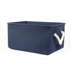 Unique Bargains Home Closet Cotton Fabric Decorative Storage Bin Small Dark Blue 1 Pc -Storage Basket Shop GUEST 4a50474a 83b9 4873 855b e1d8a01cb762
