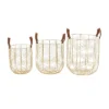 Set Of 3 Metal Storage Baskets Gold - Olivia & May -Storage Basket Shop GUEST 4bf1475c 2ea2 4a85 b9e9 627b1102251a