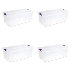 Sterilite 110-Quart Capacity Clear Storage Tote W/ Secure Latch Handles -Storage Basket Shop GUEST 4caffc92 7bc9 478f a9bd 8ad8013a4825