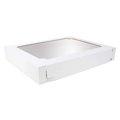 O'Creme White 2-Piece Window Cake Box 4 O'Creme White 2-Piece Window Cake Box - Image 2