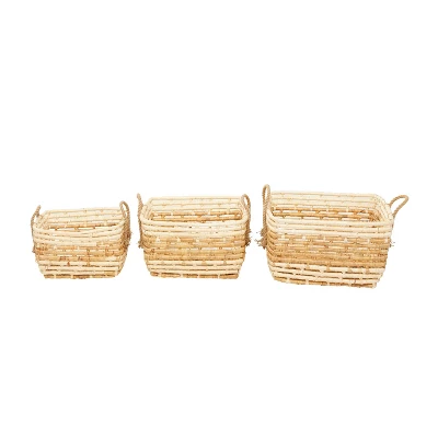 Set Of 3 Contemporary Sea Grass Storage Baskets Brown - Olivia & May 9 Set Of 3 Contemporary Sea Grass Storage Baskets Brown - Olivia & May - Image 7