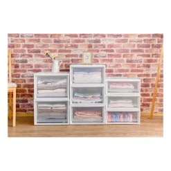 IRIS Medium Stacking Plastic Storage Drawer White -Storage Basket Shop GUEST 4e13ec00 5320 4bae a53e 8067a718e055