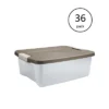 Sterilite 25 Qt. Shelf Tote Driftwood Lid Clear Base W/Platinum Latches(36 Pack) -Storage Basket Shop GUEST 4e695473 65b8 4d9d a569 96769b5357e9