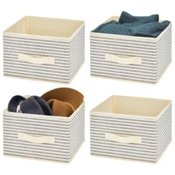 MDesign Soft Fabric Closet Storage Organizer Cube Bin, 4 Pack -Storage Basket Shop GUEST 4f2e6b9a 6809 4eae 9b8f 170c09dbcd67