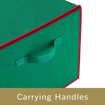 Ornament Storage Box - Holiday Organizer With 75 Compartments, Dividers For Christmas Bulbs And Decorations, And Zip-Up Lid By Tiny Tim Totes (Green) 6 Ornament Storage Box - Holiday Organizer With 75 Compartments, Dividers For Christmas Bulbs And Decorations, And Zip-Up Lid By Tiny Tim Totes (Green) - Image 4