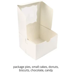 O'Creme Small Bakery Cake Boxes With Window, White Paper Kraft Cardboard Mini Packaging Containers - 25 Pack -Storage Basket Shop GUEST 4fbf82ae 43da 4e57 a1ba 938e9a075be4