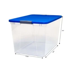Homz 64 Quart Secured Seal Latch Extra Large Single Clear Stackable Storage Container Tote With Blue Lid For Home, Garage, Or Basement (2 Pack) 9 Homz 64 Quart Secured Seal Latch Extra Large Single Clear Stackable Storage Container Tote With Blue Lid For Home, Garage, Or Basement (2 Pack) -Storage Basket Shop GUEST 50cf0571 00cf 4275 aaca 0bcfe390d5b3