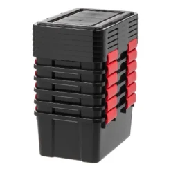 IRIS USA WeatherPro™ Bin Tote Organizing Container, Black/Red -Storage Basket Shop GUEST 50f8d030 e88f 4785 aa00 506c6488a033
