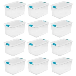 Sterilite 64 Quart Clear Plastic Stackable Storage Container Bin Box Tote With White Latching Lid Organizing Solution For Home & Classroom 20 Sterilite 64 Quart Clear Plastic Stackable Storage Container Bin Box Tote With White Latching Lid Organizing Solution For Home & Classroom -Storage Basket Shop GUEST 51404e2c fcac 4374 86fd 69730dee8da4