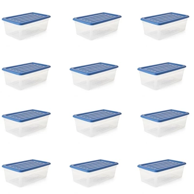 Gracious Living DLC6 1.5 Gallon Clear Plastic Storage Bin Container With Stylish Sky Blue Snap On Locking Lid 7 Gracious Living DLC6 1.5 Gallon Clear Plastic Storage Bin Container With Stylish Sky Blue Snap On Locking Lid - Image 5