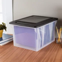 Sterilite 18689004 Versatile Clear Home Organizing Storage File Container Box With Black Secure Seal Lid For Letters And Legal Sized Folders (8 Pack) 6 Sterilite 18689004 Versatile Clear Home Organizing Storage File Container Box With Black Secure Seal Lid For Letters And Legal Sized Folders (8 Pack) -Storage Basket Shop GUEST 535f3d16 619f 4510 830d 0a259a2310ec 1