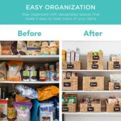 Best Choice Products Set Of 4 12in Woven Water Hyacinth Pantry Baskets W/ Chalkboard Label, Chalk Marker -Storage Basket Shop GUEST 5483d472 39f5 4238 b021 ca69cb31c782 1