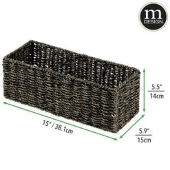 MDesign Natural Woven Bathroom Storage Organizer Basket -Storage Basket Shop GUEST 5521a17b ffd7 45fa b789 d193feb267c7