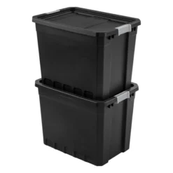 Sterilite Storage System Solution With 27 Gallon Heavy Duty Stackable Storage Box Container Totes With Grey Latching Lid, 12 Pack -Storage Basket Shop GUEST 554d8f74 8013 45ff 8bb4 bf7cce5dafd4