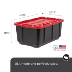 IRIS USA 27Gal/108qt Large Heavy-Duty Storage Plastic Bin Tote Container For Garage With Durable Lid -Storage Basket Shop GUEST 56ffb16e fd20 485d a47f b5e1344d6bc8