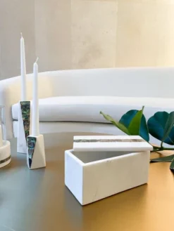 Rainbow Mother Of Pearl White Marble Center Stripe Box - Anaya -Storage Basket Shop GUEST 57938c6e bc33 435f 97ae f5bbb0a81858