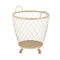 2pk Modern Metallic Rolling Baskets Gold - Olivia & May -Storage Basket Shop GUEST 57a85683 2df1 4401 a6da 232654830344