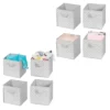 MDesign Fabric Closet Organizer Cube Bin - Textured Print, Small -Storage Basket Shop GUEST 58479619 937a 4cd0 8fb2 147735fcb179