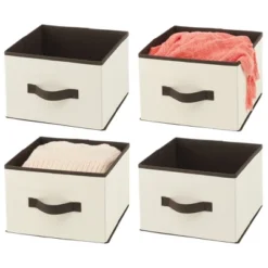 MDesign Soft Fabric Closet Storage Organizer Cube Bin, 4 Pack -Storage Basket Shop GUEST 58b6faf9 a515 4b6e 9d7b 4aaedcd10cce