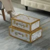 Vintiquewise Set Of 2 Luxury Marble White And Gold Hand Luggage Suitcase For Decor -Storage Basket Shop GUEST 59b33fb2 47f6 4335 ae88 095e5075a41a