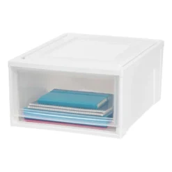 IRIS Medium Stacking Plastic Storage Drawer White -Storage Basket Shop GUEST 5a262604 7b67 43fa a97b bd2c7b419654