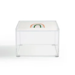 Hello Twiggs Pink Rainbow 4" X 4" Acrylic Box - Deny Designs -Storage Basket Shop GUEST 5a8de86e 0707 41ec 8dd7 8f050859adee