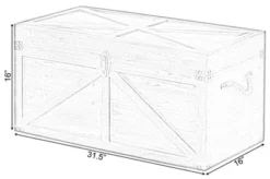 Vintiquewise Vintiquewise Brown Large Wooden Lockable Trunk Farmhouse Style Rustic Design Lined Storage Chest With Rope Handles -Storage Basket Shop GUEST 5d72109a c181 40f1 a090 6ffe199dc4fa