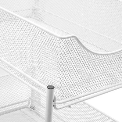 Sorbus 2 Tier Organizer Baskets With Mesh Sliding Drawers White 6 Sorbus 2 Tier Organizer Baskets With Mesh Sliding Drawers White - Image 4