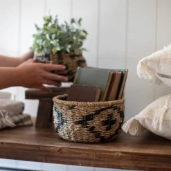 Black Rope & Seagrass Basket - Foreside Home & Garden -Storage Basket Shop GUEST 63bbdba5 a505 4bce 92d1 a43971e3b8a1