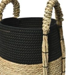 Household Essentials Terra Braid Grass Basket Black/Natural 10 Household Essentials Terra Braid Grass Basket Black/Natural -Storage Basket Shop GUEST 63ca7b41 b675 47c0 8d6f ced2c06783c3