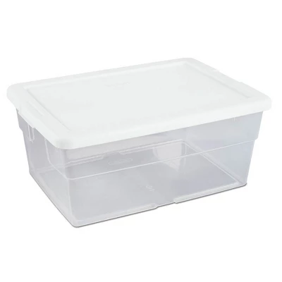 Sterilite 16 Qt Clear Plastic Secure Latching Storage Containers, 12 Pack & 6 Quart Lidded Storage Tote For Home And Office Organization, 24 Pack 4 Sterilite 16 Qt Clear Plastic Secure Latching Storage Containers, 12 Pack & 6 Quart Lidded Storage Tote For Home And Office Organization, 24 Pack - Image 2