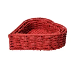 Household Essentials Set Of 3 Nesting Heart Baskets Paper Rope Red -Storage Basket Shop GUEST 64da2480 97a4 46f4 a6fa b0791bf78852