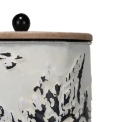 Set Of 3 Cream And Gray Floral Metal Decorative Storage Canisters - Foreside Home & Garden -Storage Basket Shop GUEST 650257c7 31d4 4b59 b9b2 17adfb851bec