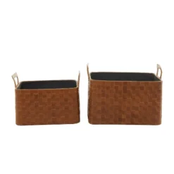 Set Of 2 Leather Magazine Holder - Olivia & May -Storage Basket Shop GUEST 65207fc9 f3e2 44c2 9992 24918cec9579