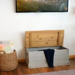 Sunnydaze Decor Sunnydaze Indoor Trunk With Handles - Solid Pine Construction - 39.5" W -Storage Basket Shop GUEST 655bd6ae 1845 4da5 91bd adb2549d40df