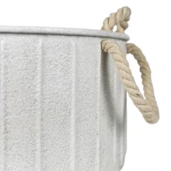 Set Of 2 Sandy Baskets White Metal & Cotton - Foreside Home & Garden -Storage Basket Shop GUEST 65a713c9 25a9 420a a0d3 2b6624651870