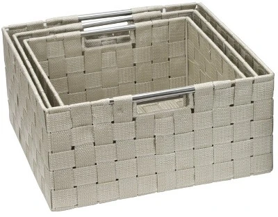 Sorbus Woven Basket Set With Built-in Carry Handles 4 Sorbus Woven Basket Set With Built-in Carry Handles - Image 2