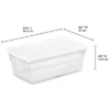 Sterilite 6 Quart Clear Plastic Stacking Storage Container Tote With White Lid For Garage, Kitchen, And Closet Organization -Storage Basket Shop GUEST 65e69250 b365 4160 bccb 3471b0728620