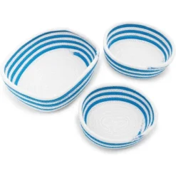 Farmlyn Creek 3 Pack Round Woven Storage Baskets, Blue And White Stripes (3 Sizes) -Storage Basket Shop GUEST 66c52ebe d89f 4373 8dfe 1d17ff0c9f1c