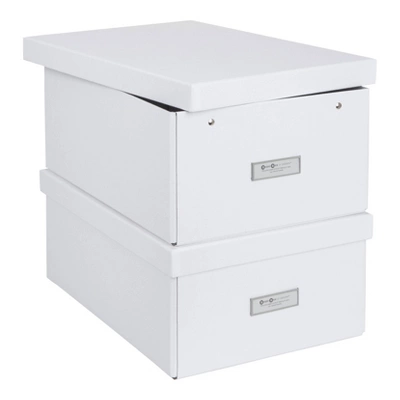 Bigso Box Of Sweden 11"X15"X6" Set Of 2 Katia Box White 3 Bigso Box Of Sweden 11"X15"X6" Set Of 2 Katia Box White