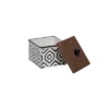 White Enamel Geometric Pattern Wood And Metal Jewelry Trinket Storage Box - Foreside Home & Garden -Storage Basket Shop GUEST 68767514 ff1e 4d01 b01d b21fc6efd634