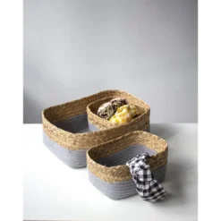 Set Of 3 Grey Dalton Organizer Baskets - Gray - Shiraleah -Storage Basket Shop GUEST 68f1292d afd2 444a 913b e3c27fa4d969