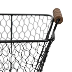 Set Of 2 Oblong Black Metal & Wood Baskets - Foreside Home & Garden -Storage Basket Shop GUEST 6922c3a1 d6c5 4bb5 9820 4ba3f5fc5e57