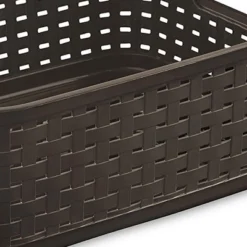 Sterilite Small Convenient 11 Inch Long Multipurpose Basketweave Home Or Office Storage Open Basket Organizer, Espresso (8 Pack) -Storage Basket Shop GUEST 699c20d9 e785 40a7 8650 cffa589a0a49