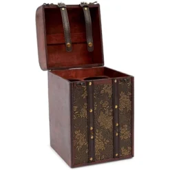 Okuna Outpost Wooden 4 Bottles Travel Wine For Storage Storage Bar Accessory, Flower Pattern, 8 X 8.5 X 13.8 In 10 Okuna Outpost Wooden 4 Bottles Travel Wine For Storage Storage Bar Accessory, Flower Pattern, 8 X 8.5 X 13.8 In -Storage Basket Shop GUEST 6bcda10b 4267 4817 b721 182c7ea233e0
